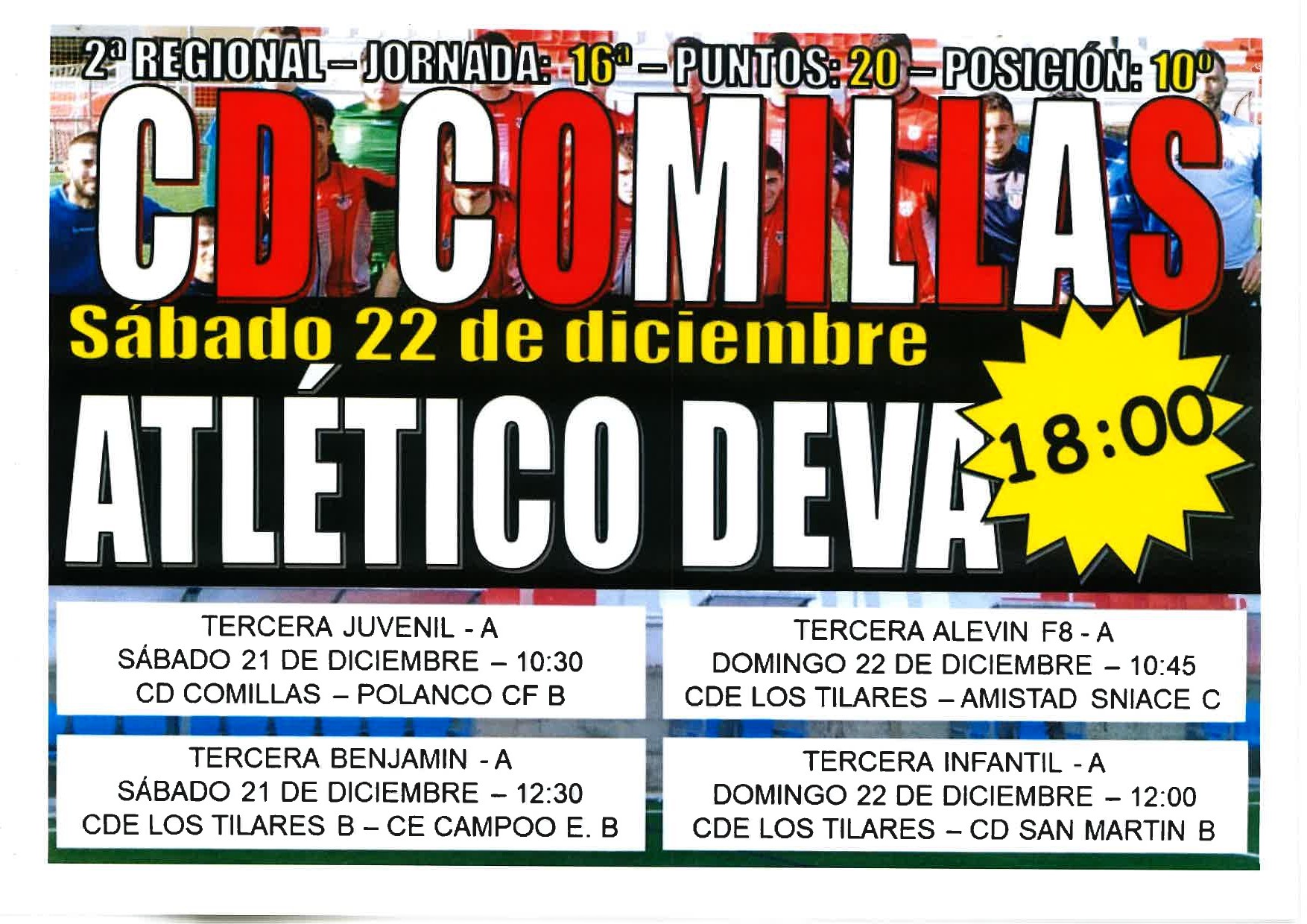 PARTIDO DE FÚTBOL CD COMILLAS – ATLÉTICO DEVA